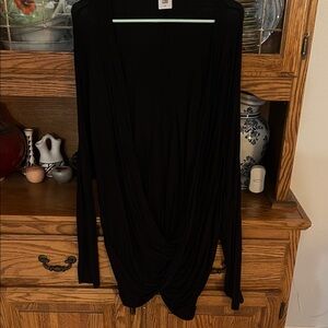 CAbi Black Drape Front Blouse